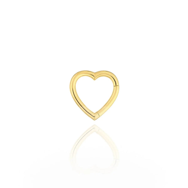 Golden Heart Snap Lock Pendant in 14K Yellow Gold | JJ Jewelry Miami