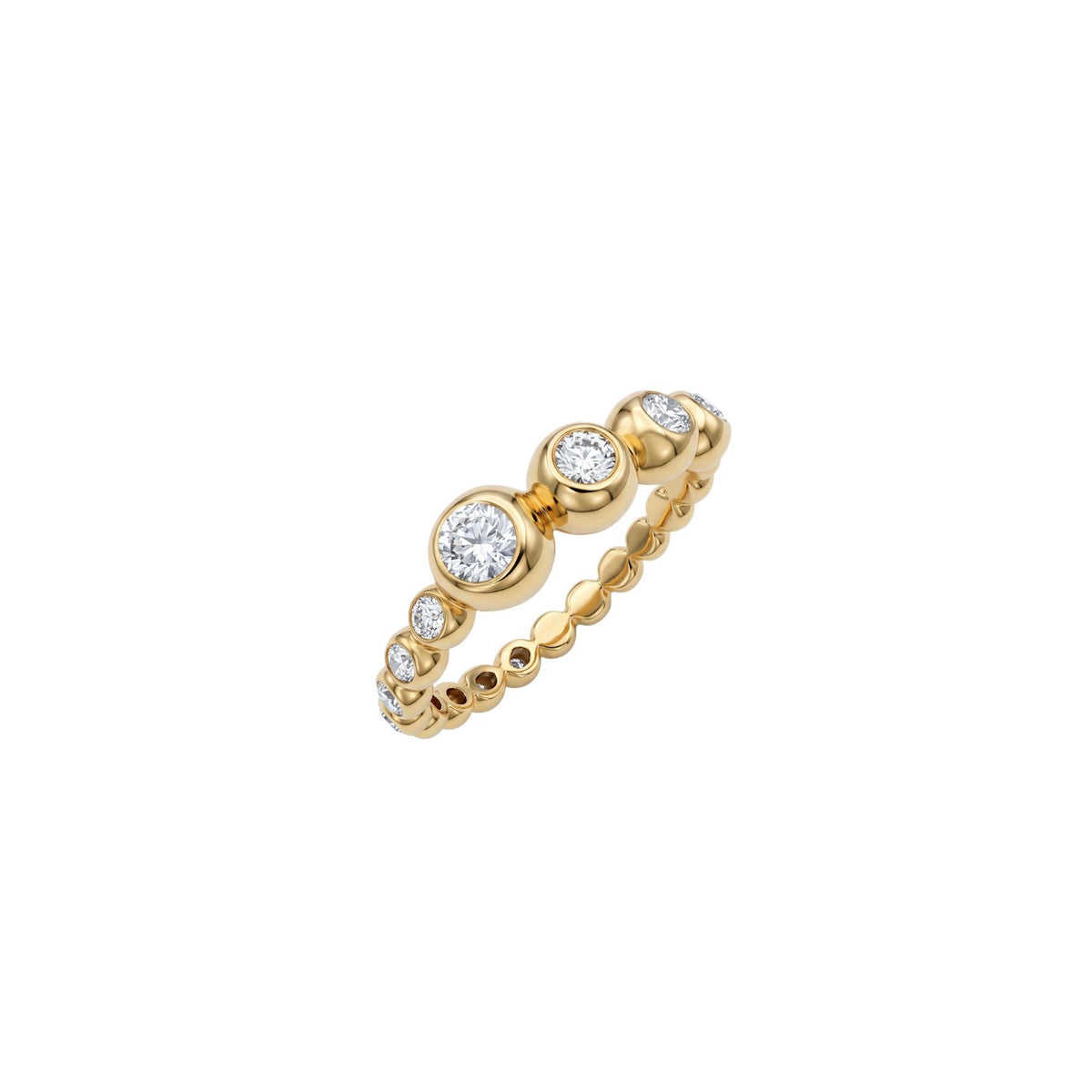 Golden Night Glam Diamond Bubble Ring