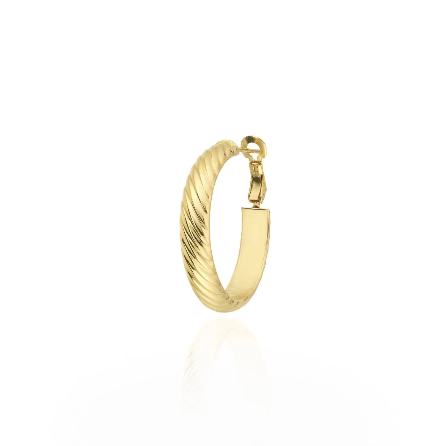 Golden Twisted Hoop Earrings-Princess Jewelry Shop