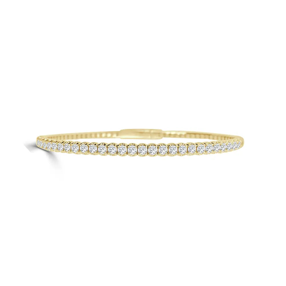 Half Eternity Buttercup Diamond Flexible Bangle Princess Jewelry Shop