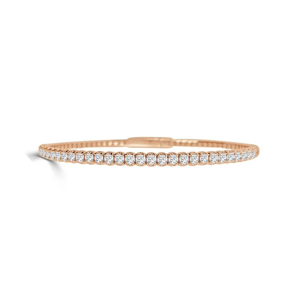 Half Eternity Buttercup Diamond Flexible Bangle Princess Jewelry Shop