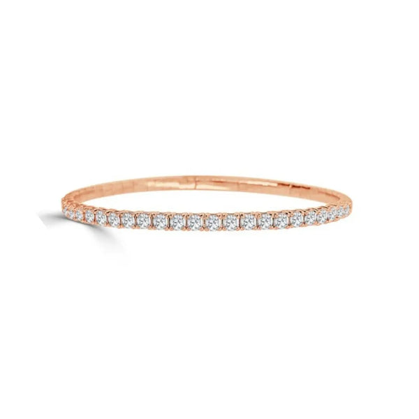 Half Eternity Diamond Flexible Bangle | JJ Jewelry Miami