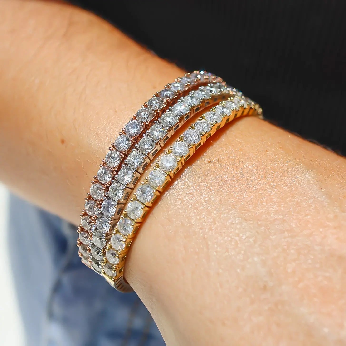 Half Eternity Flexible Diamond Bangle-Princess Jewelry Shop