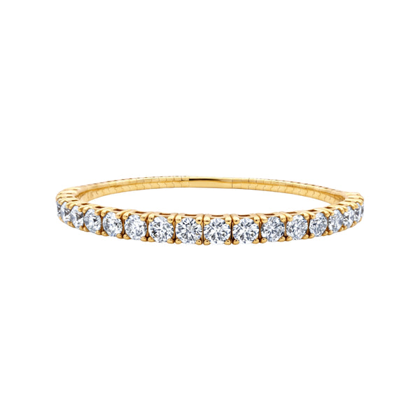 Half Eternity Flexible Diamond Bangle in 18K Gold