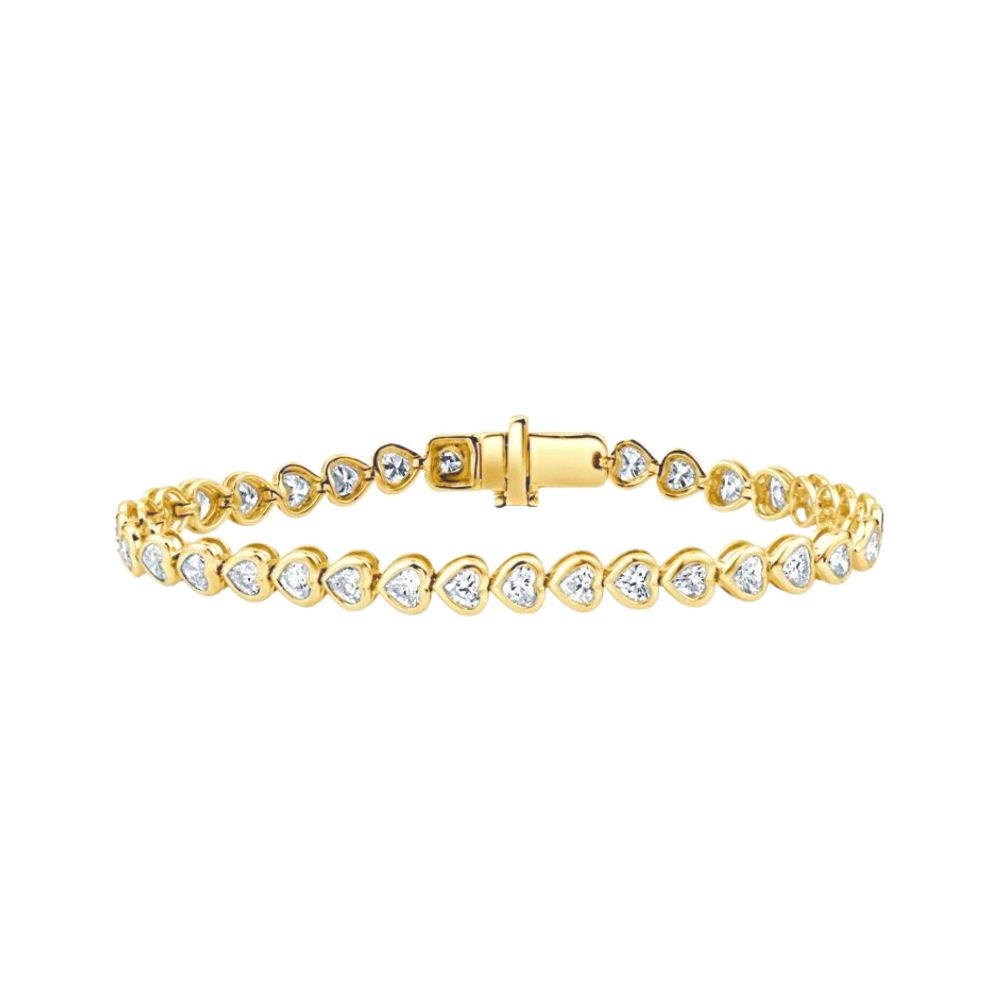 Heart-Shaped Bezel Diamond Bracelet