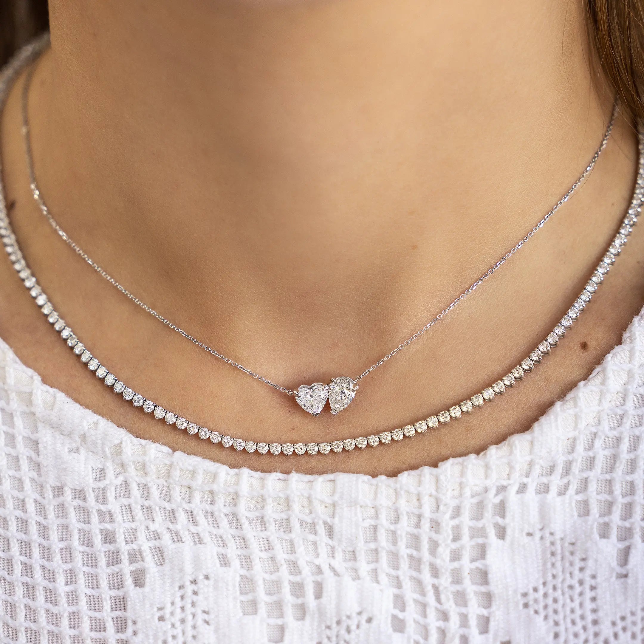 Heart & Drop Diamond Necklace Princess Jewelry Shop