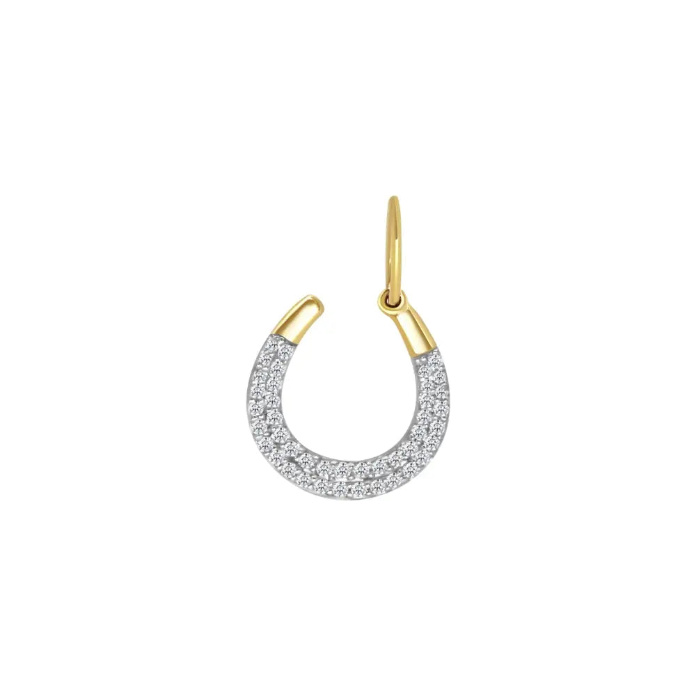   Horseshoe Diamond Charm in Yellow Gold Princess Jewelry Shop