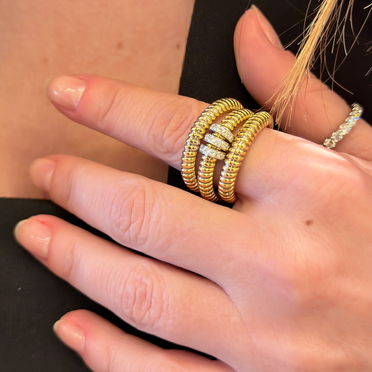 Italian Line Flexible Diamond Ring, lifestyle view 4 | JJ Jewelry