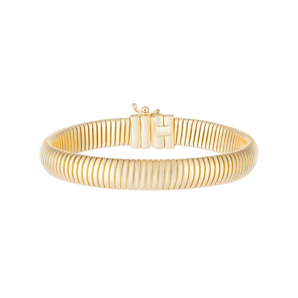Italian Snake Flexible Bracelet in 14K Yellow Gold | JJ Jewelry Miami