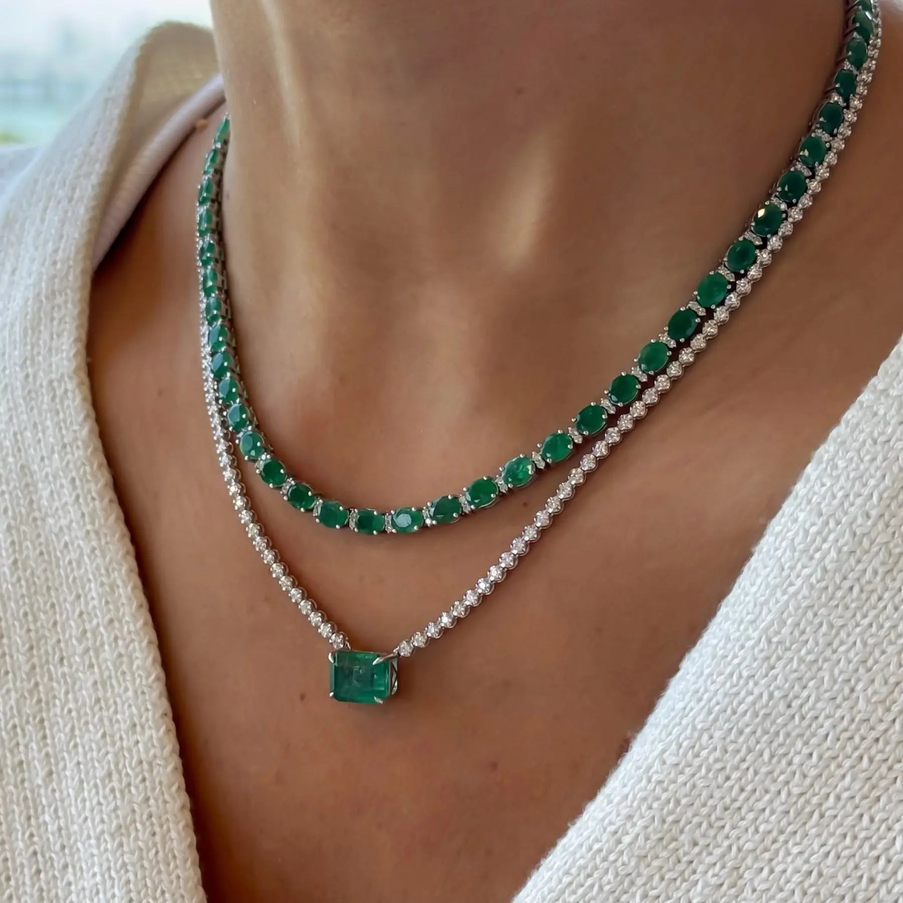   Jenny Emerald Diamond Necklace Princess Jewelry Shop