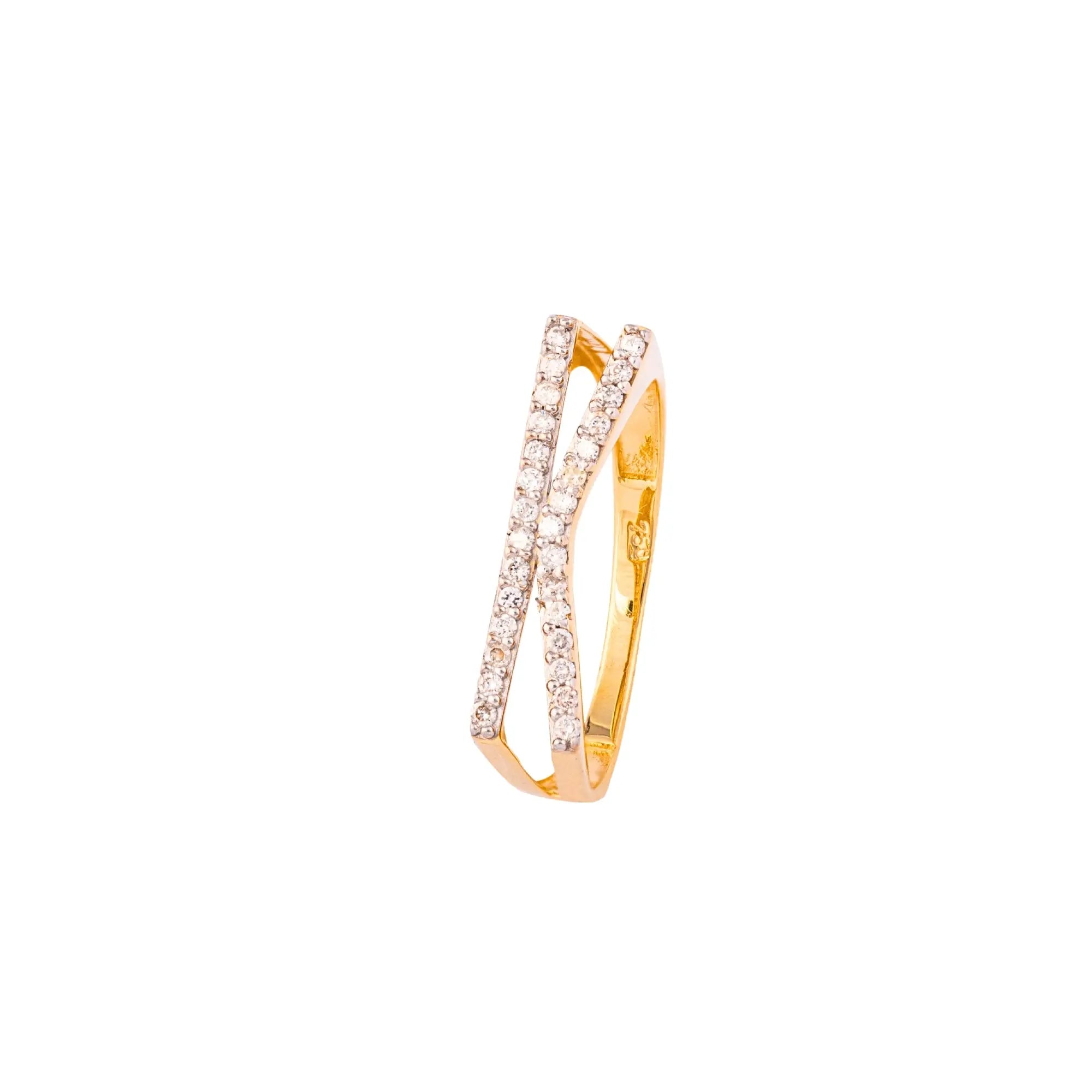   LETTER GOLD DIA RING 18KY Princess Jewelry Shop