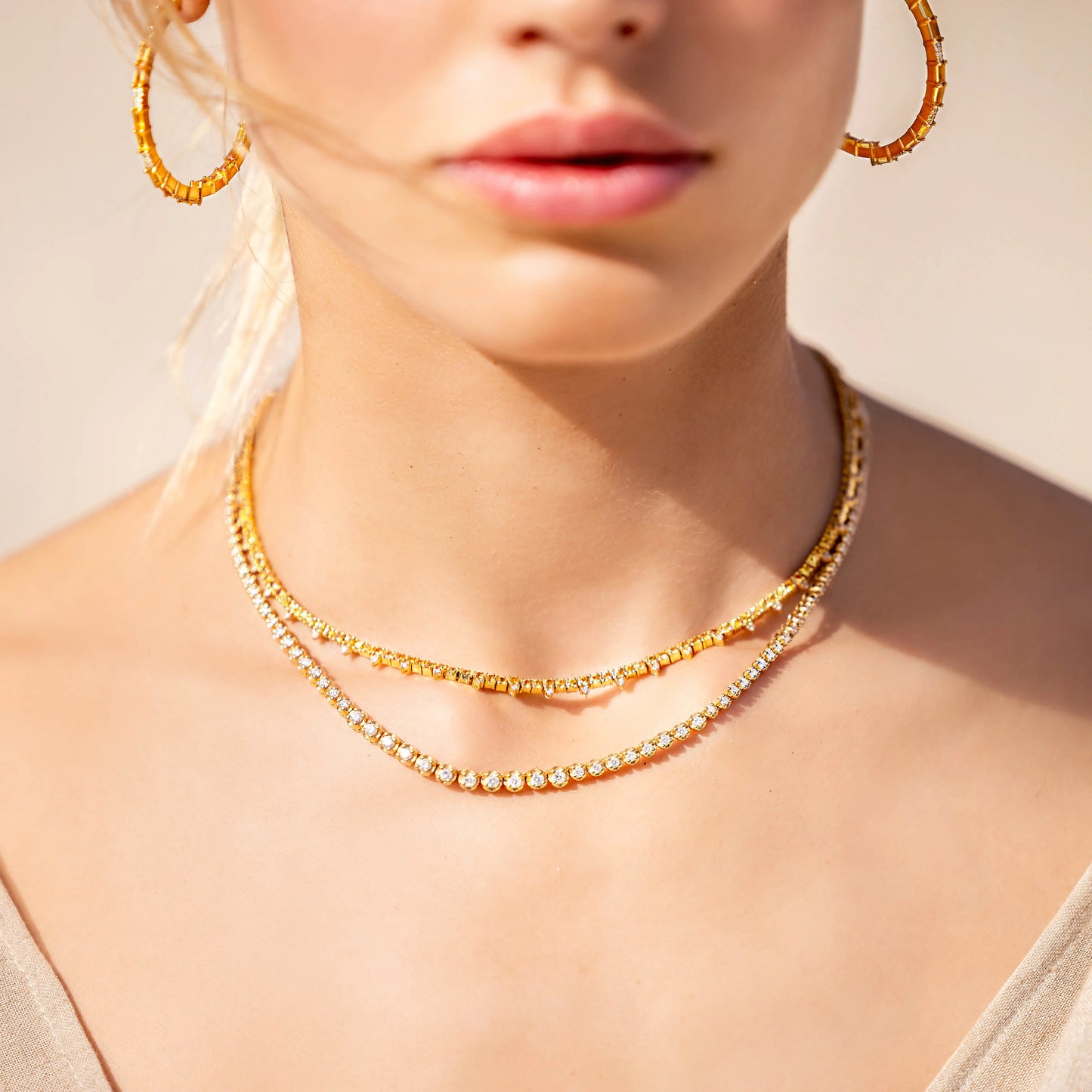 Long Diamond Graduated Tennis Necklace Princess Jewelry Shop