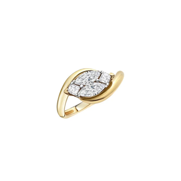   LEAF MARQ DIA RING D0.8 3G 18KY Princess Jewelry Shop