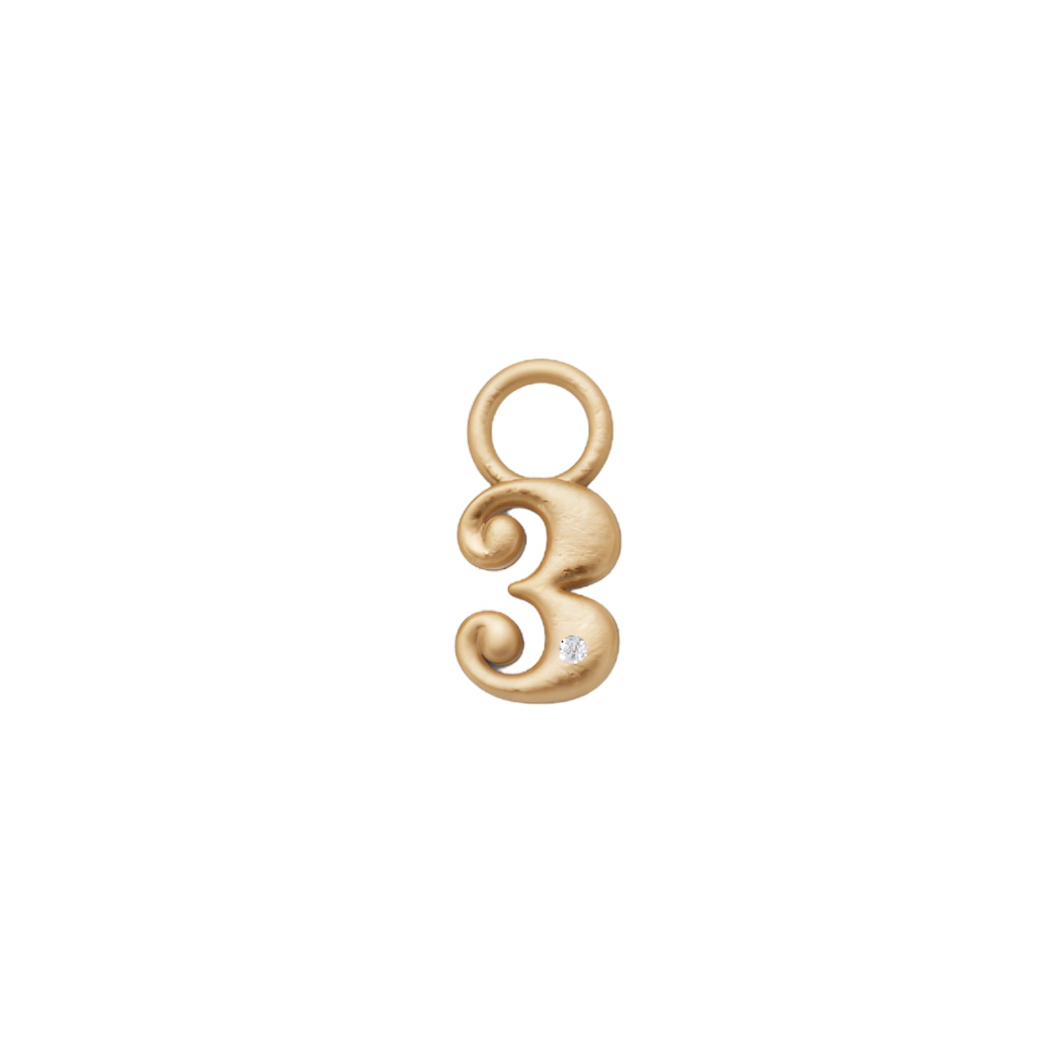 Mini Diamond Number Charm by Alessa Rocks