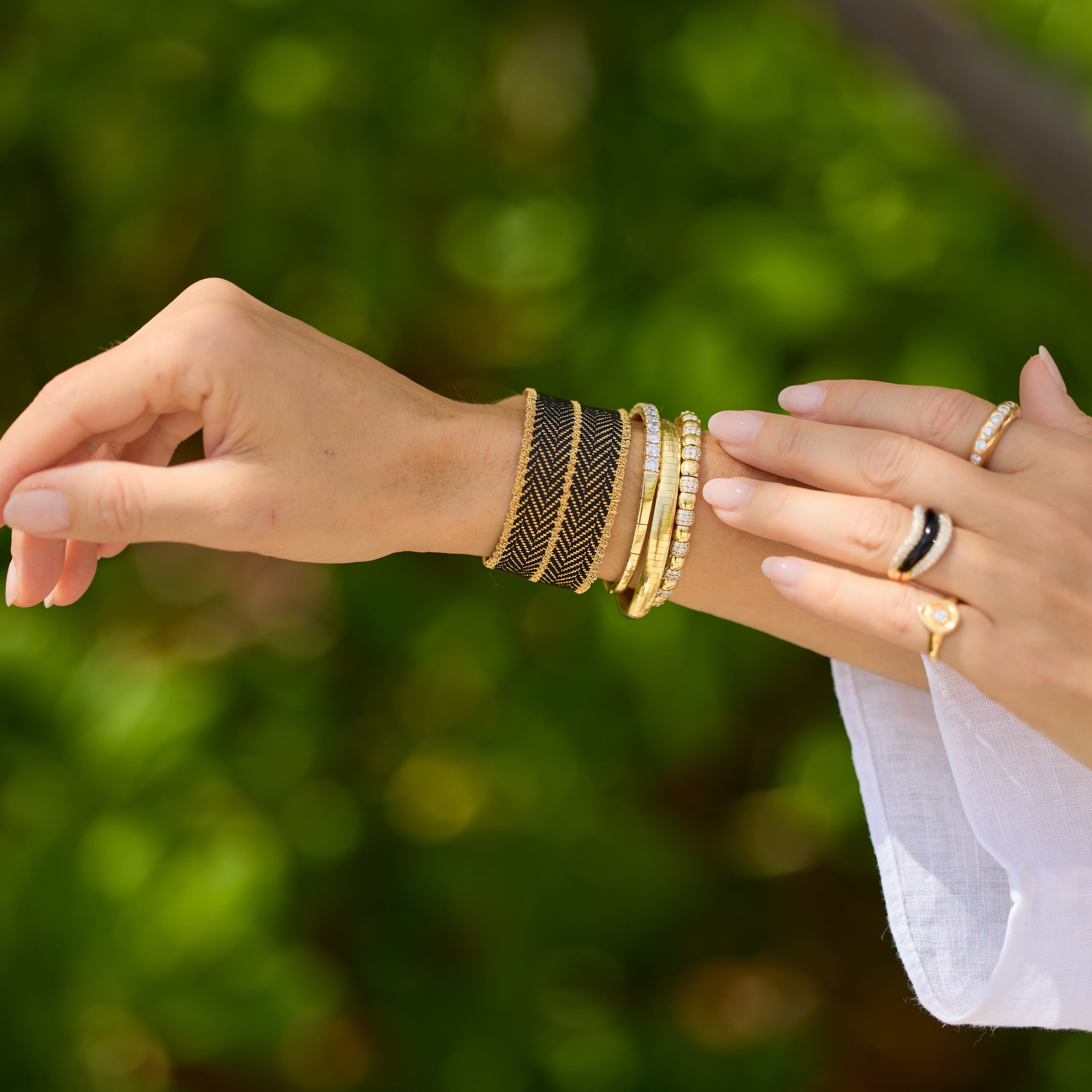 Morocco Silk Bracelet in Yellow Gold-Dipped Silver