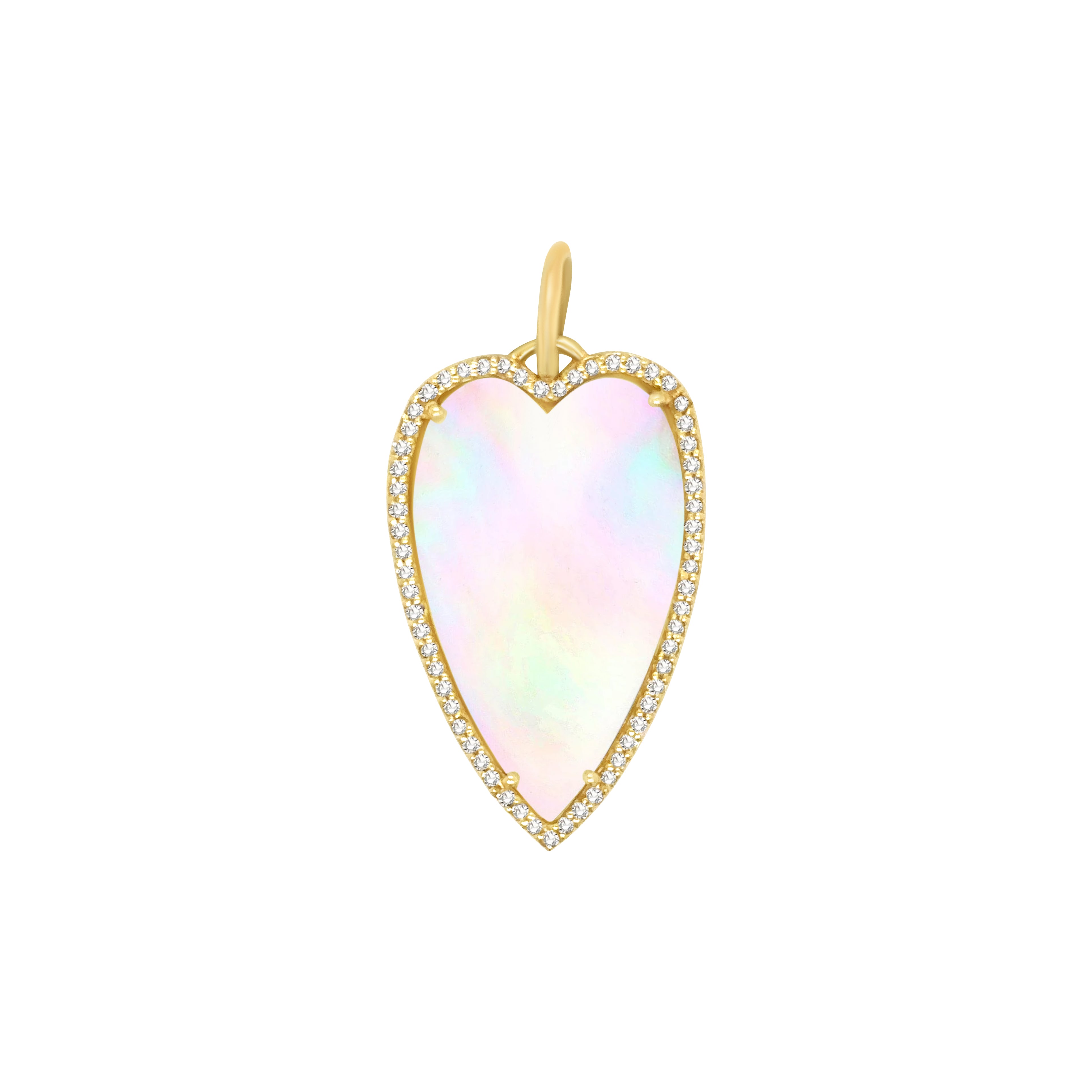 Mother of Pearl and Diamond Heart Pendant