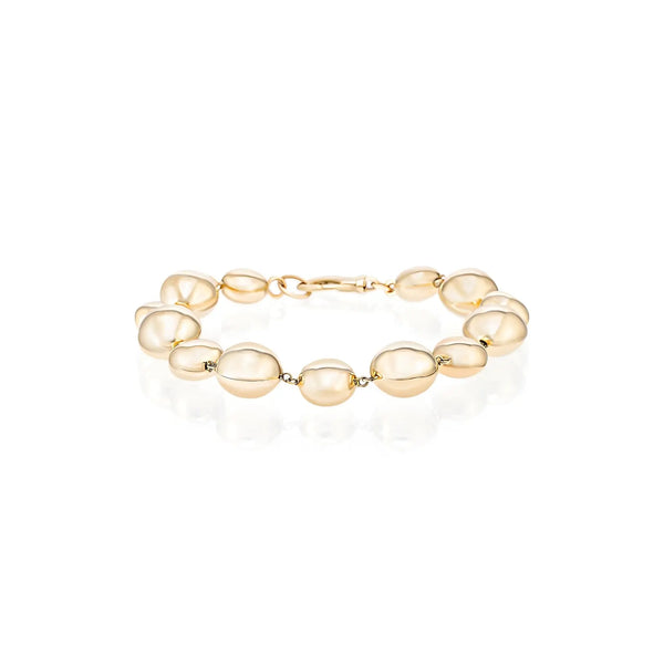 Multi-ball puffed gold bracelet in 14K yellow gold | JJ Jewelry