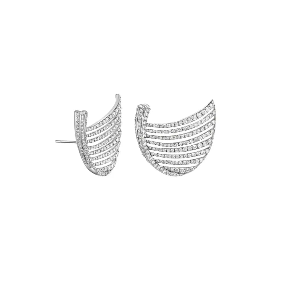 Multi Line Diamond Earrings Princess Jewelry Shop