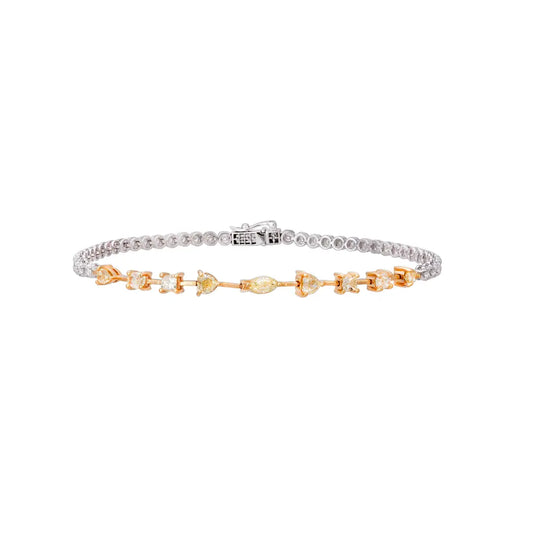 Multi-Shape Yellow and White Diamond Bracelet Princess Jewelry Shop