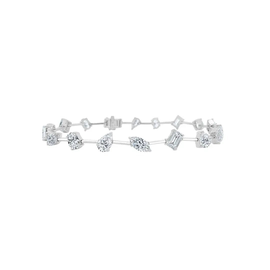 Multi Shaped Spaced Diamond Bracelet Princess Jewelry Shop