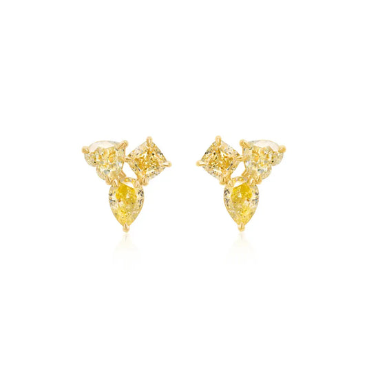 Multi-Shaped Yellow Diamond Earrings Princess Jewelry Shop