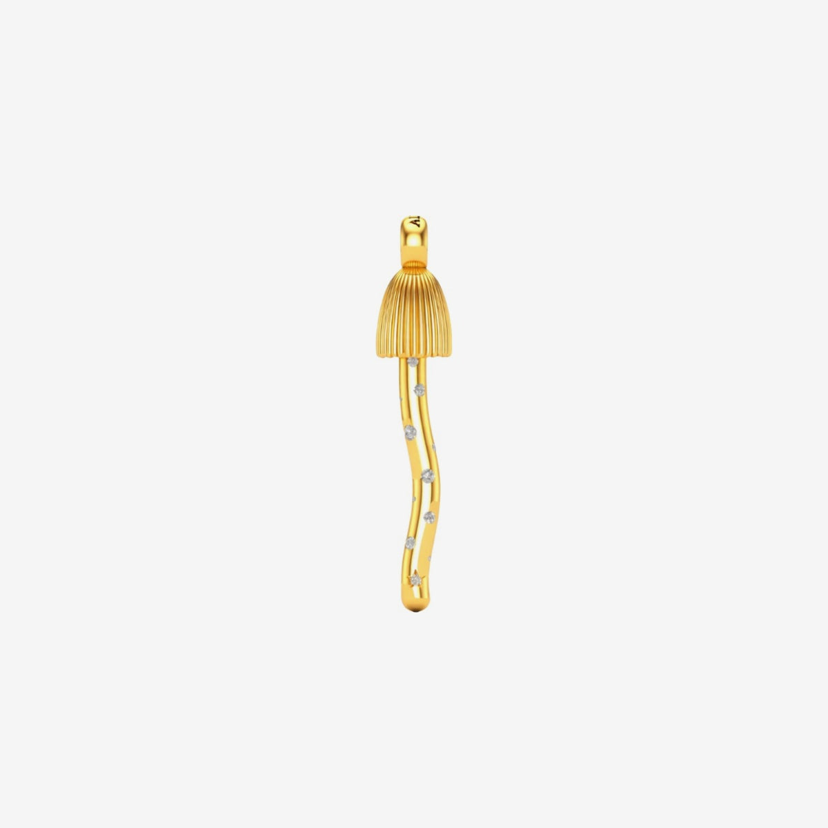 Mycena Flush Pendant in 18K Yellow Gold by Alessa Rocks, gray background | JJ Jewelry Miami