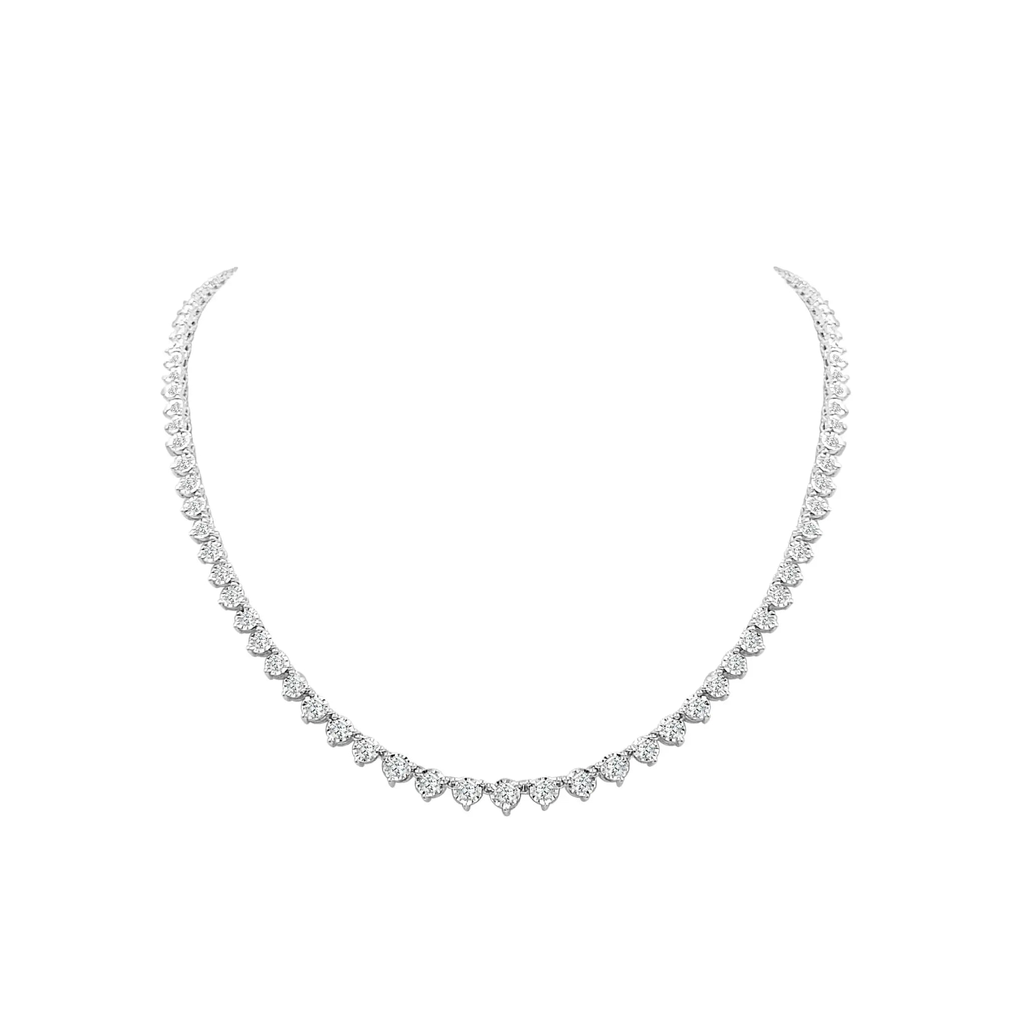 Mylene Graduated Diamond Tennis Necklace Princess Jewelry Shop