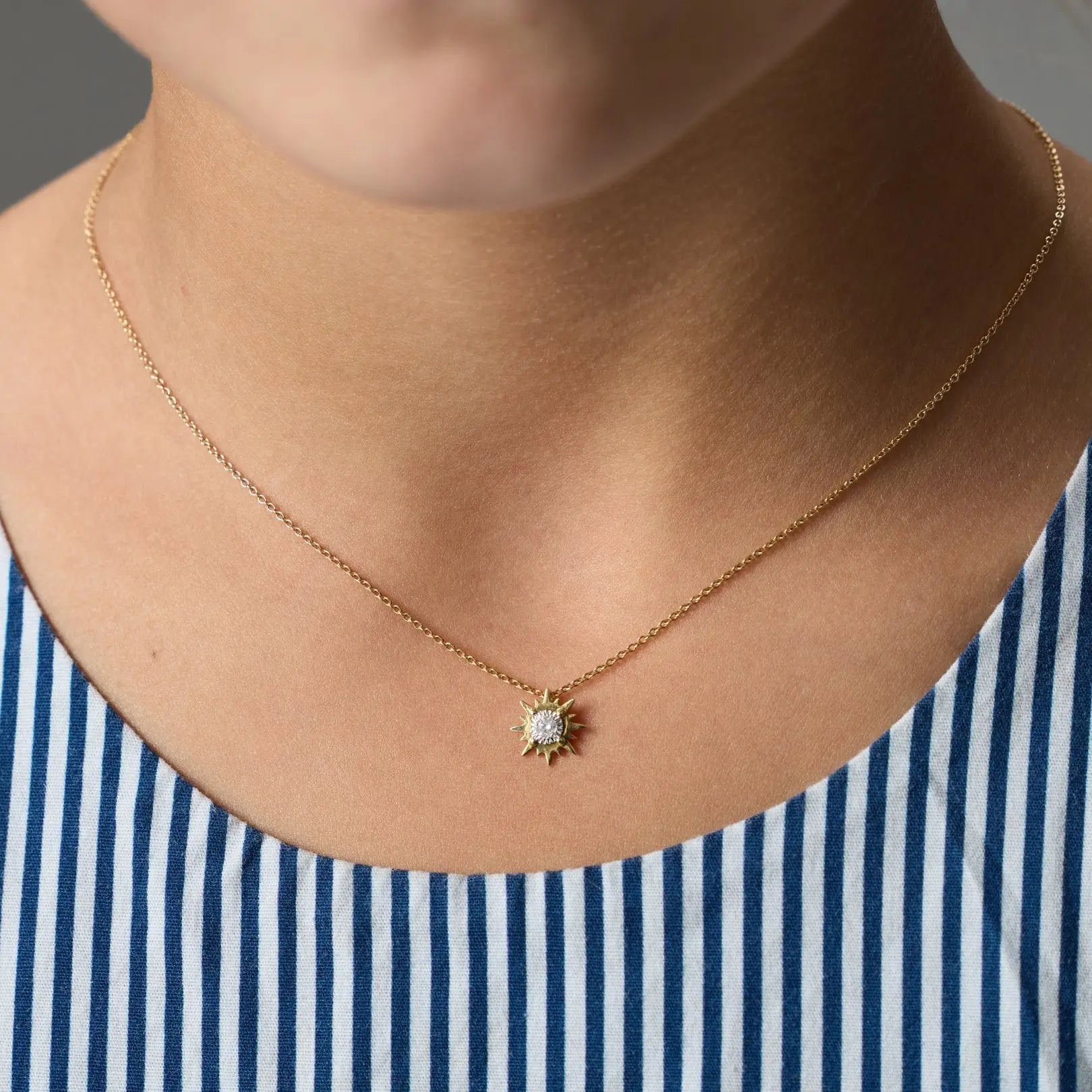   North Star Diamond Necklace in Yellow Gold Princess Jewelry Shop