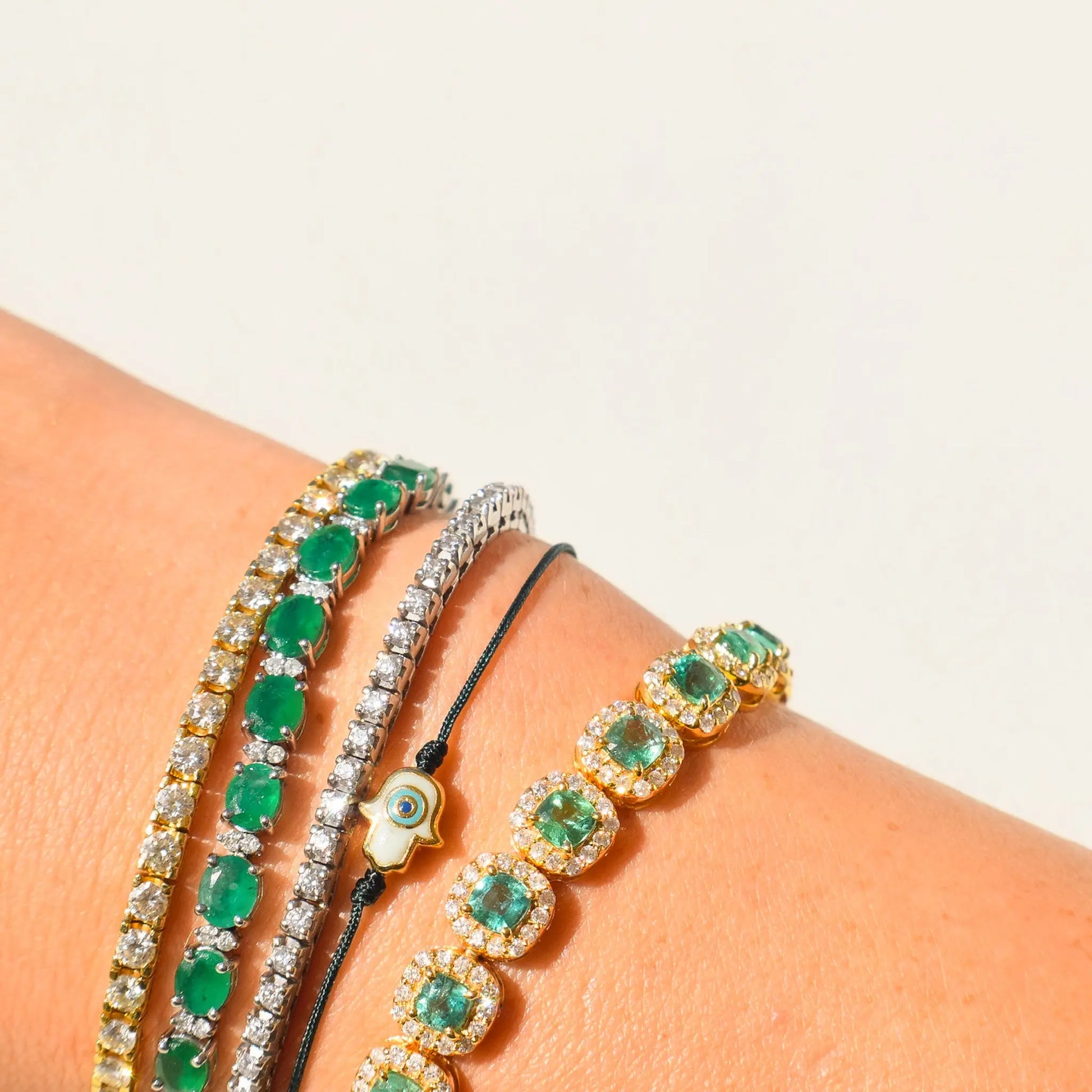 Oval Emerald and Diamond Bracelet Princess Jewelry Shop