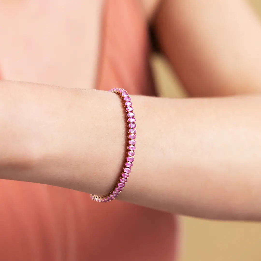 Oval Pink Sapphire Bracelet Princess Jewelry Shop