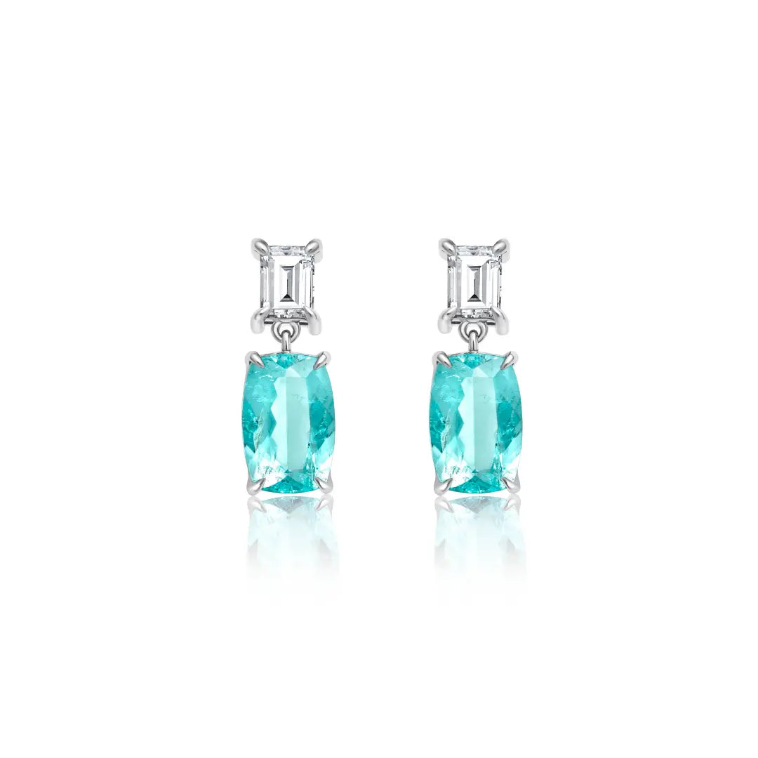 Paraiba Tourmaline Drop Earrings Princess Jewelry Shop