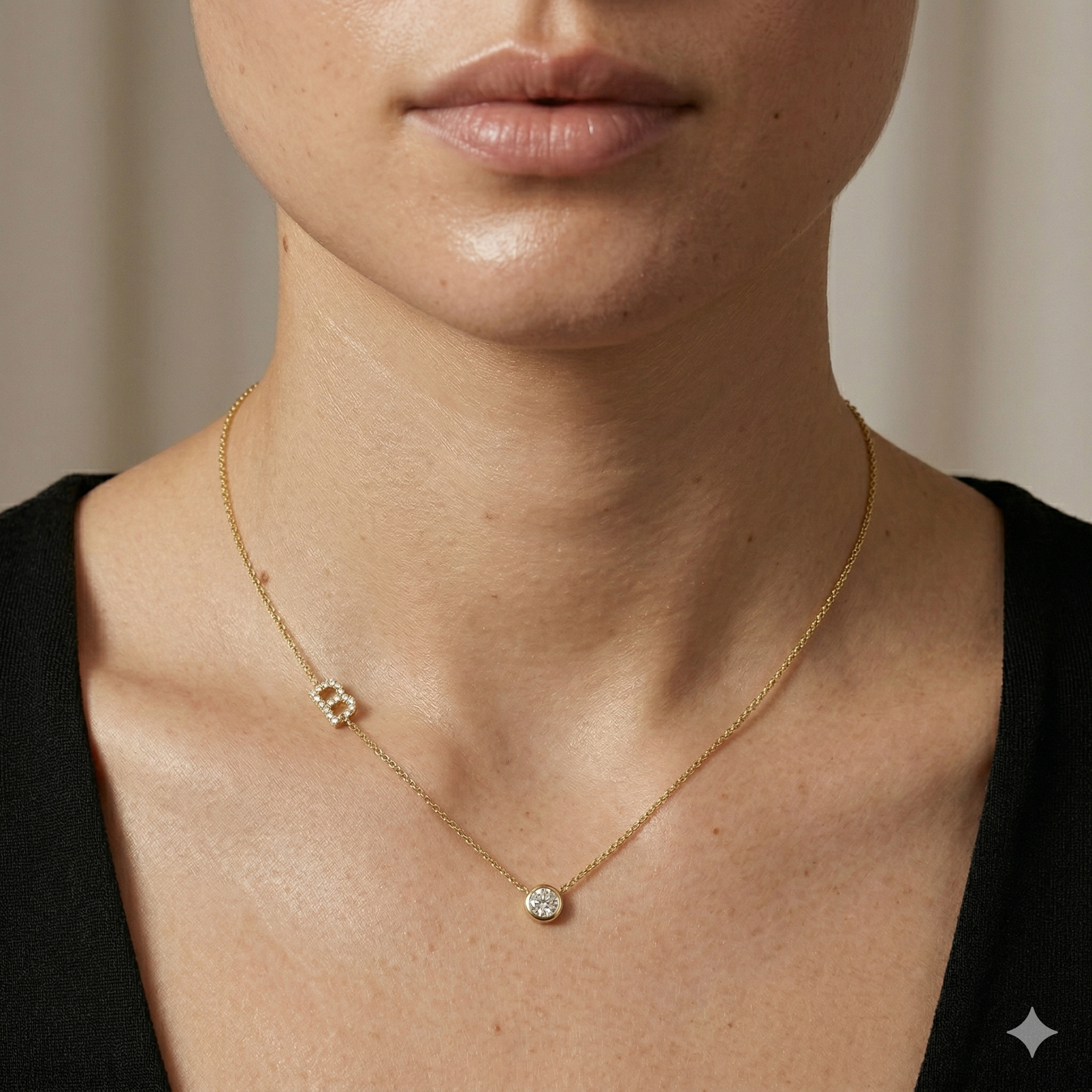 Pavé Diamond Initial Necklace