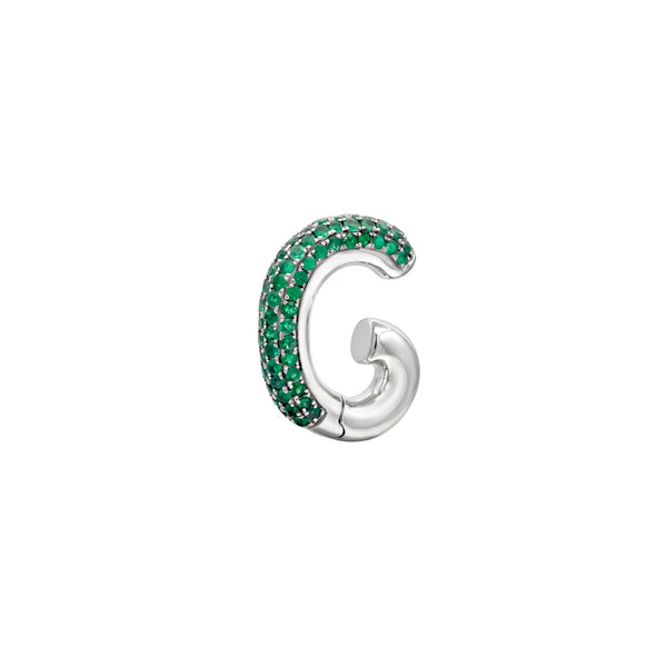 Pavé Emerald Ear Cuff in White Gold
