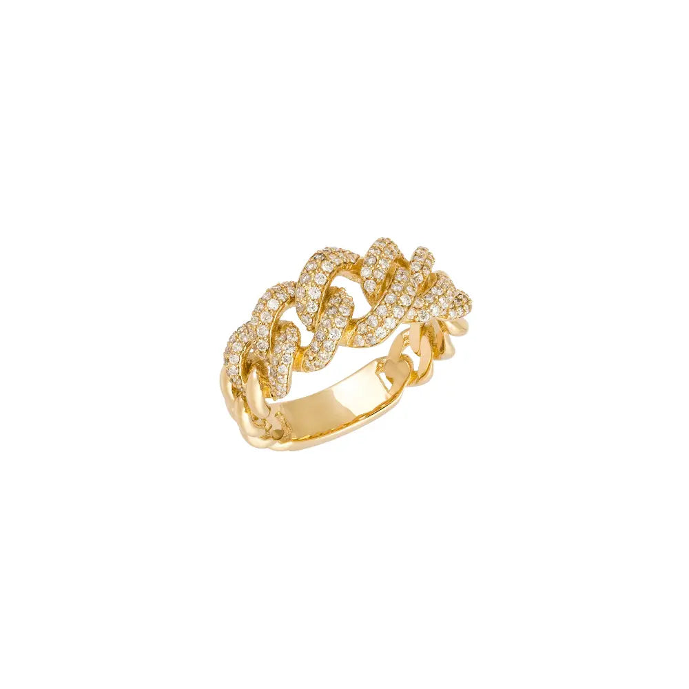 Pave Diamond Chain Ring Princess Jewelry Shop