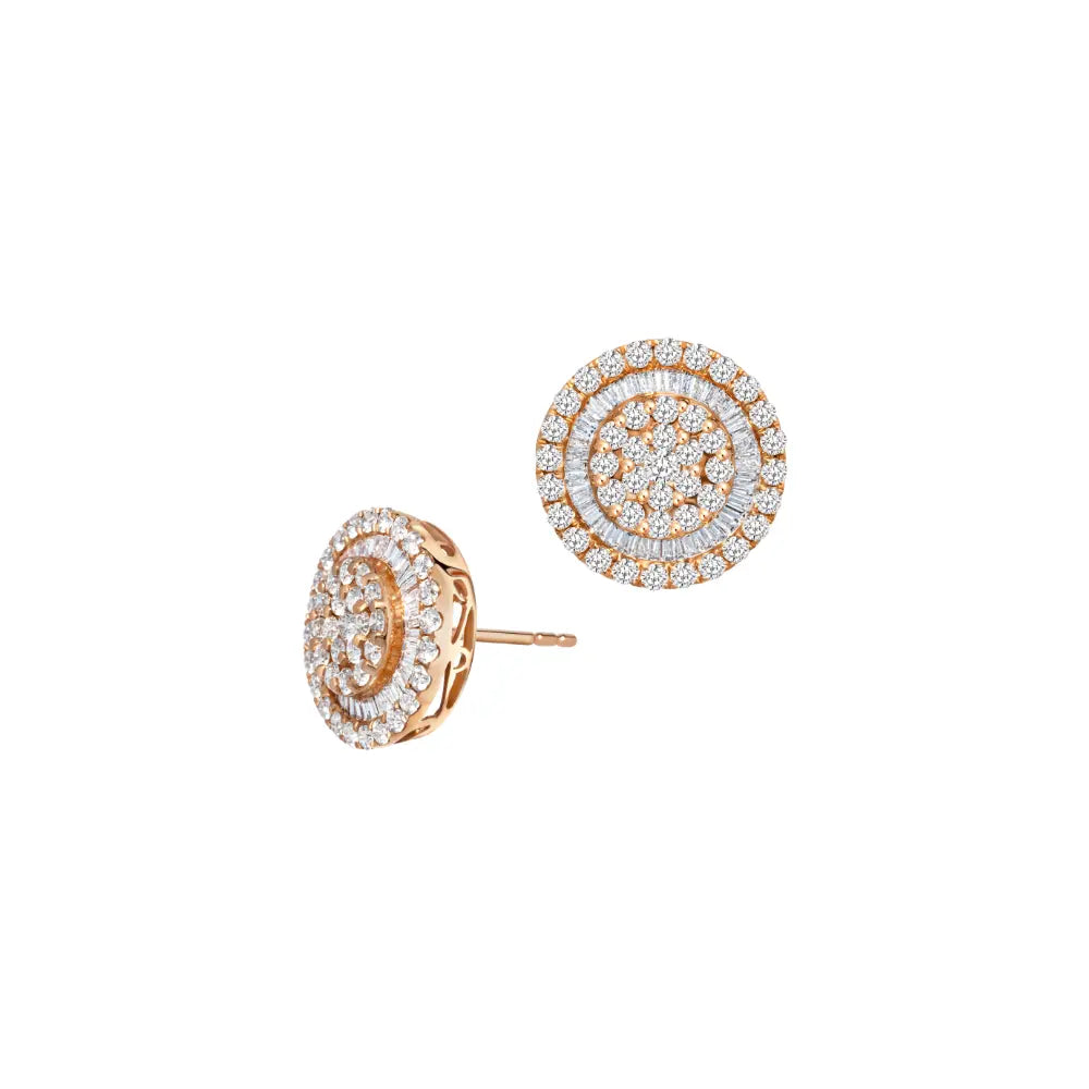 Pave Diamond Stud Earrings Princess Jewelry Shop