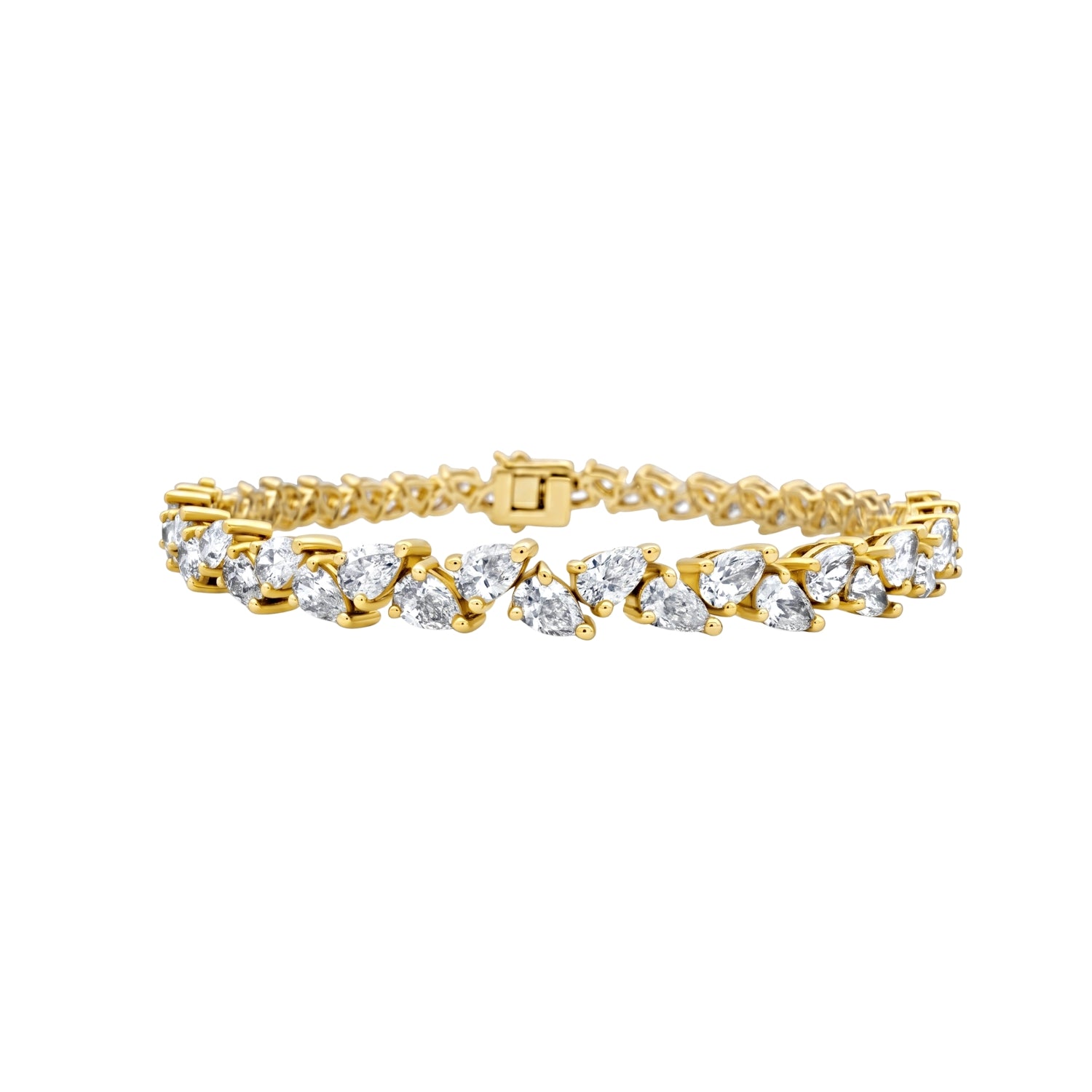 Pear-Shaped Diamond Line Bracelet