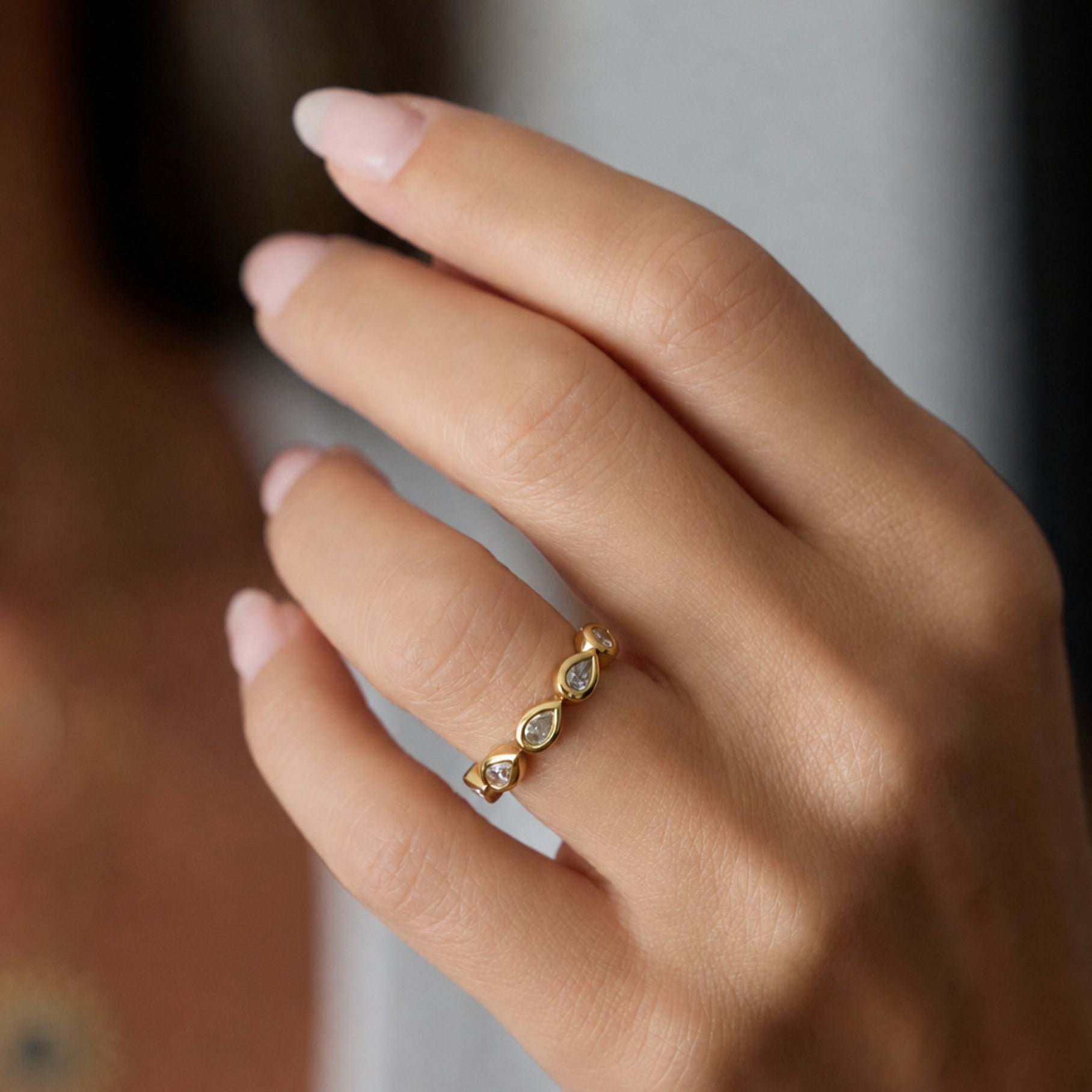 Pear Shaped Diamond Ring