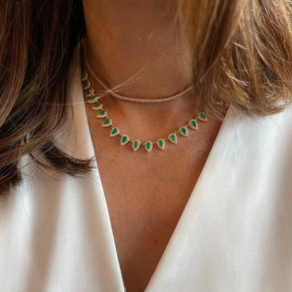 Pear Shaped Emerald Necklace Princess Jewelry Shop