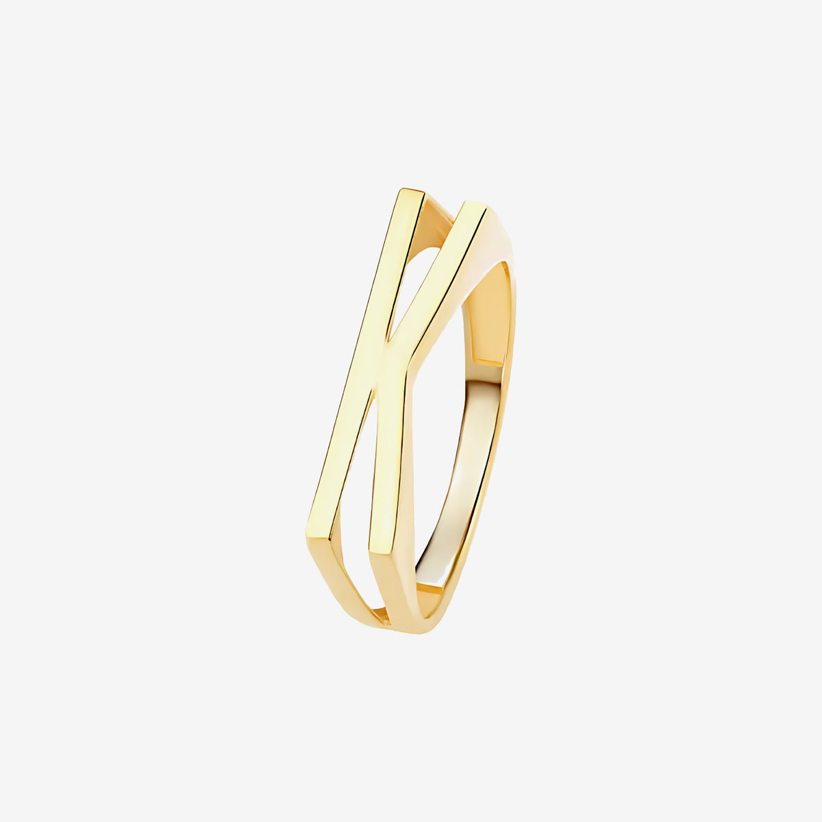 Personalized Letter Ring, Letter K in 18K Yellow Gold | JJ Jewelry