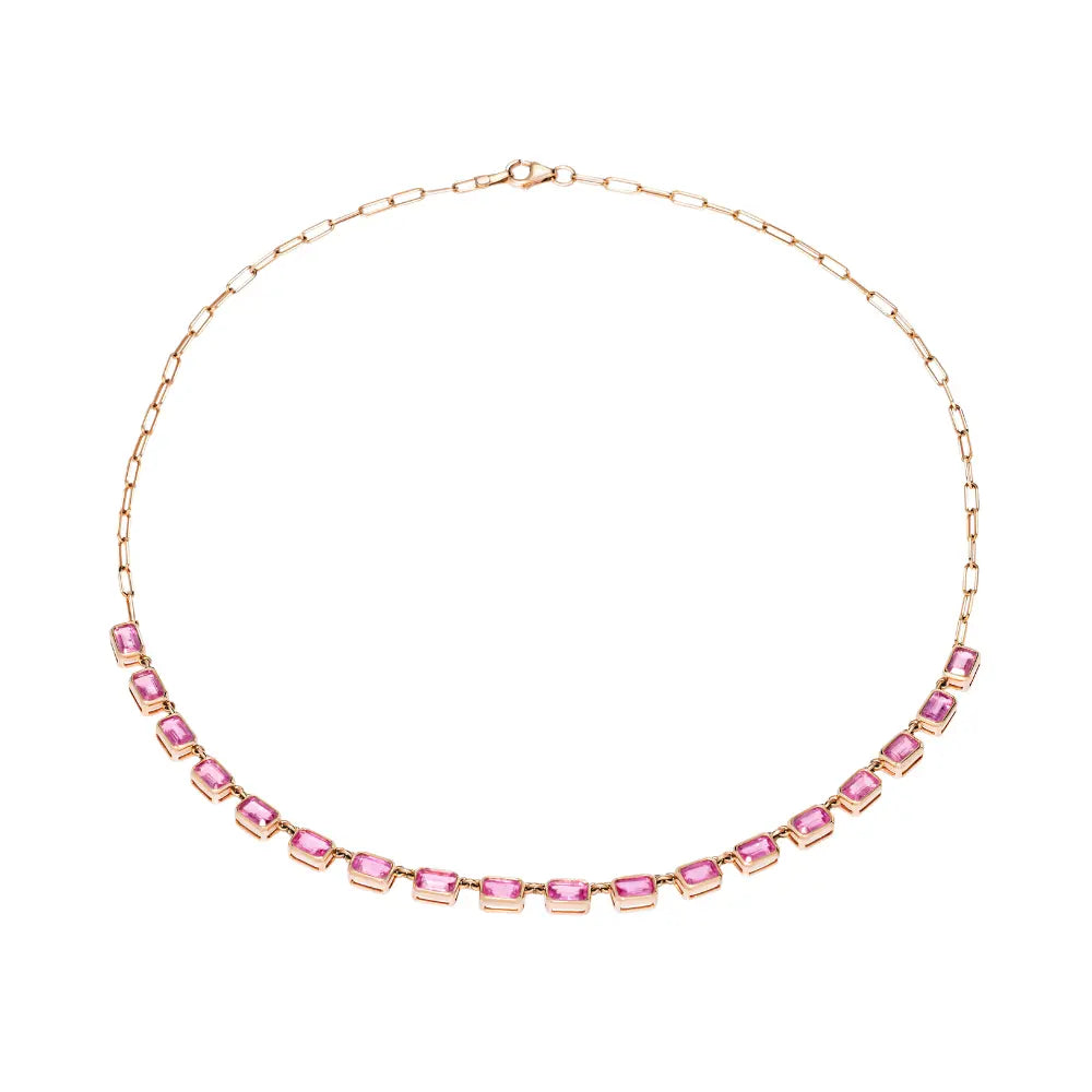 Pink Sapphire Bezel Chocker Princess Jewelry Shop