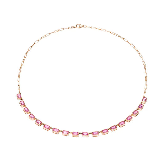 Pink Sapphire Bezel Chocker Princess Jewelry Shop