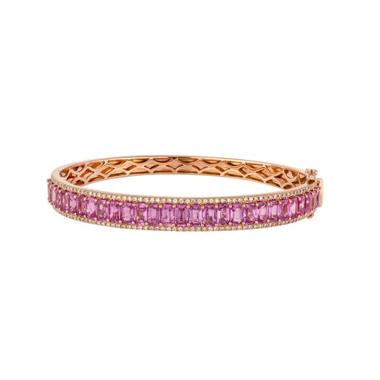 Pink Sapphire and Diamond Bangle Princess Jewelry Shop