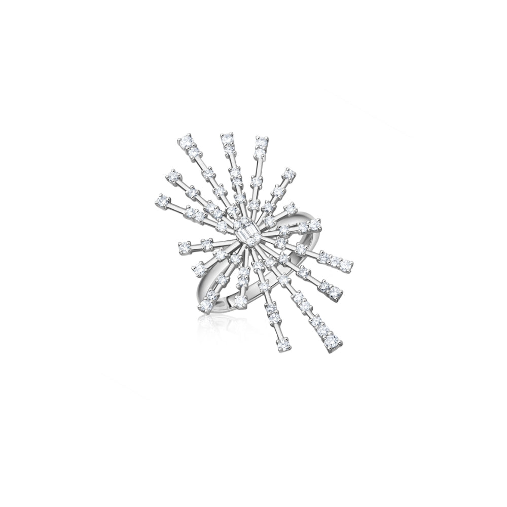 Celestial Comet Diamond Burst Ring