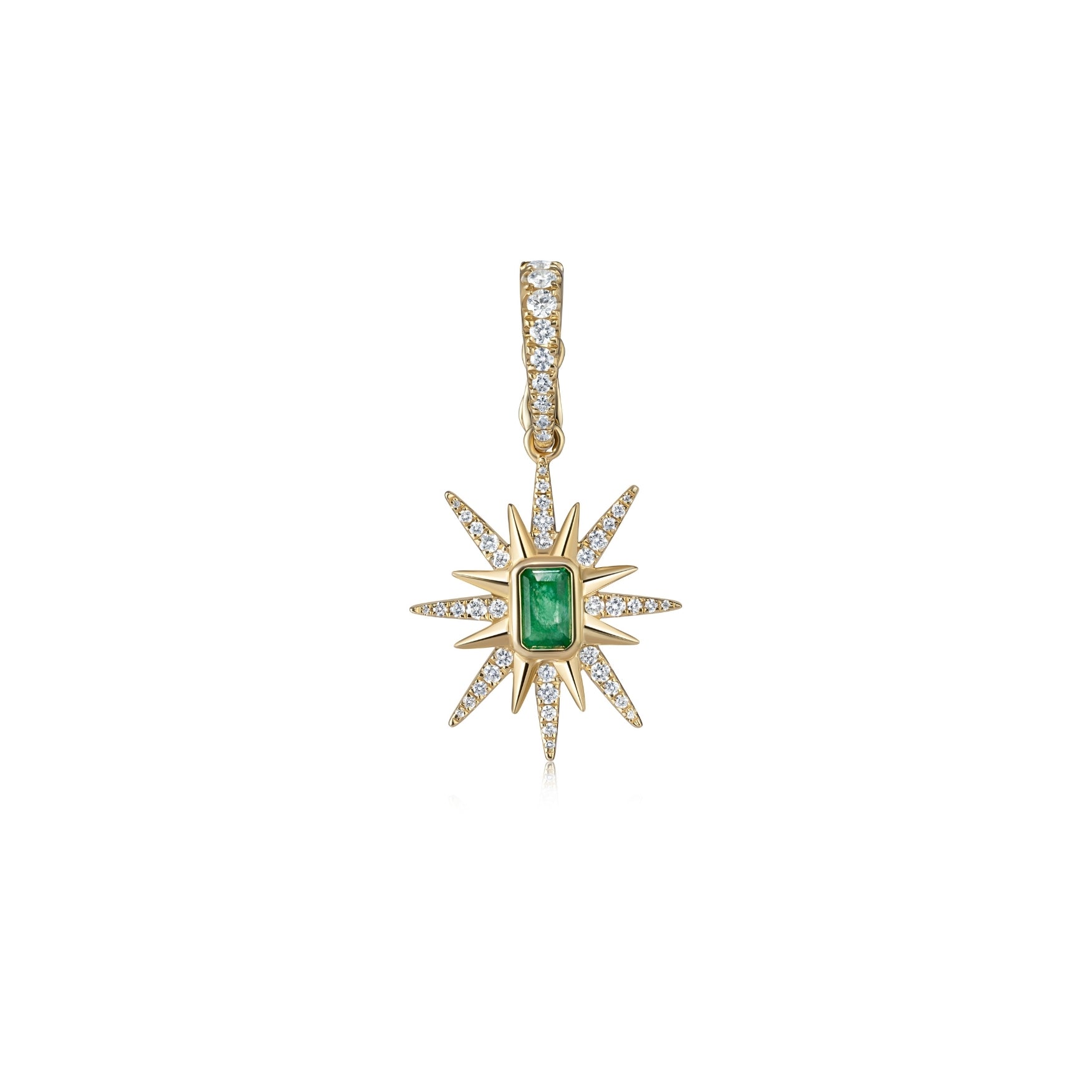 Emerald Starburst Diamond Pendant