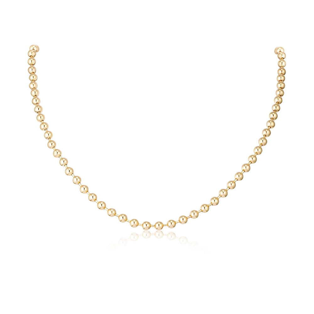 4mm Gold Bead Necklace