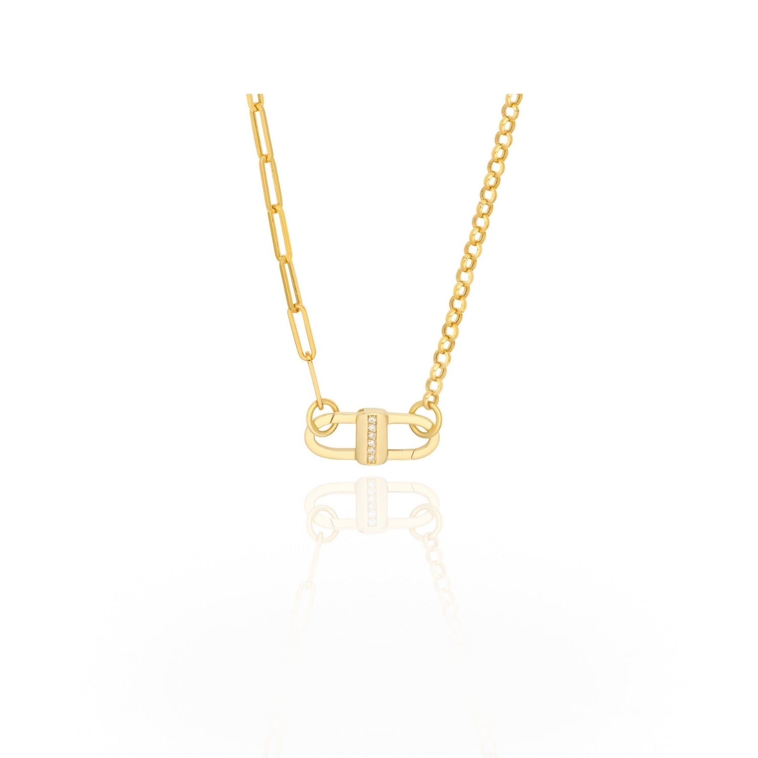 Golden Diamond-Set Lock Pendant