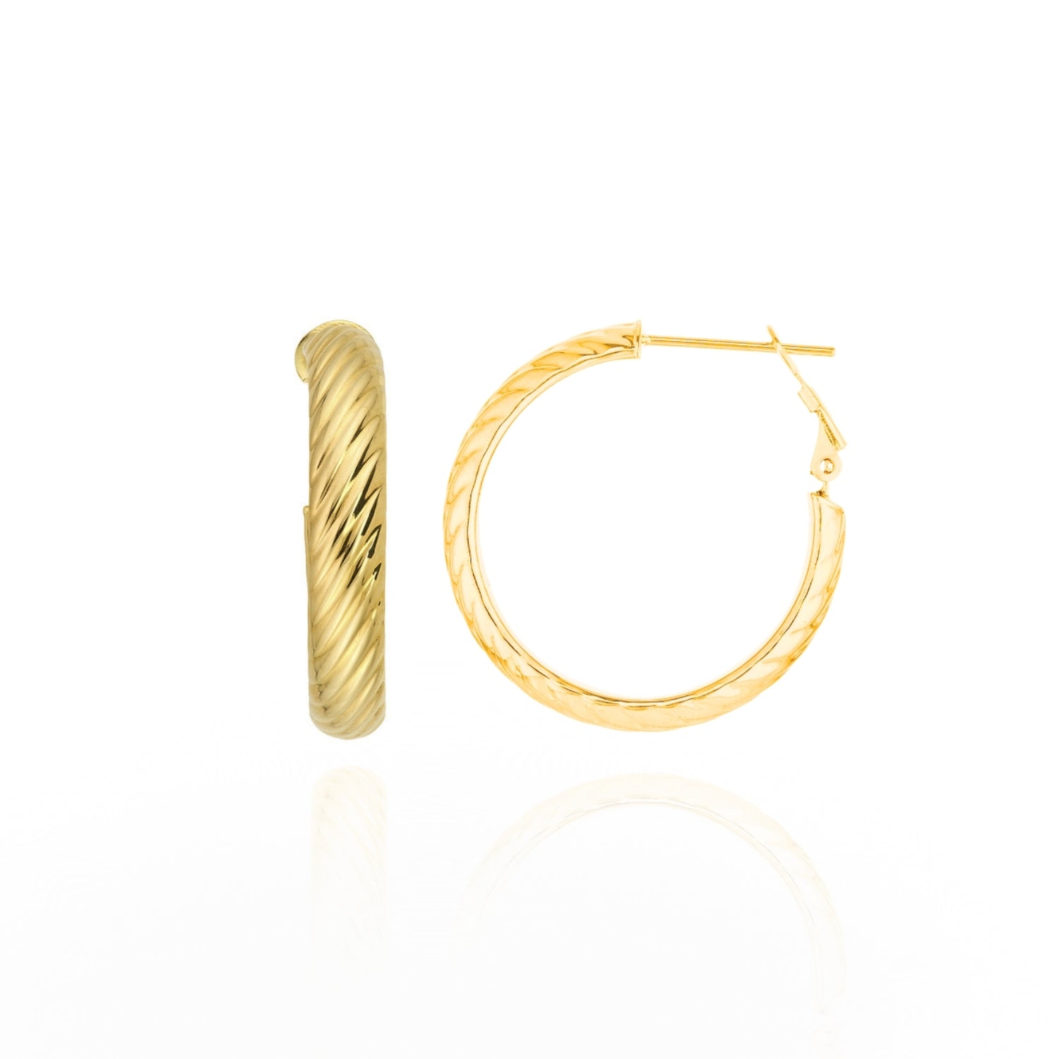 Golden Twisted Hoop Earrings