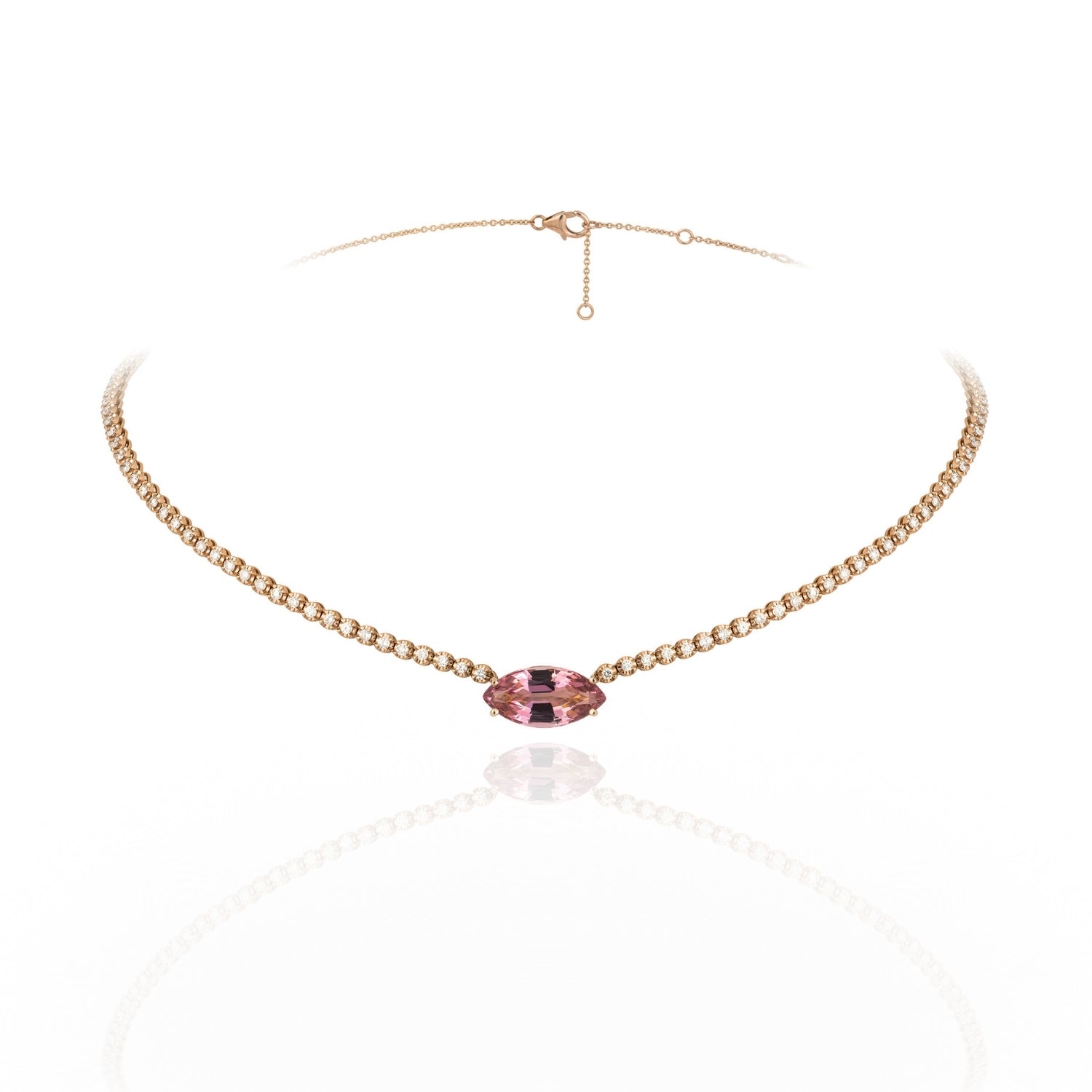 Lala Pink Tourmaline and Diamond Necklace