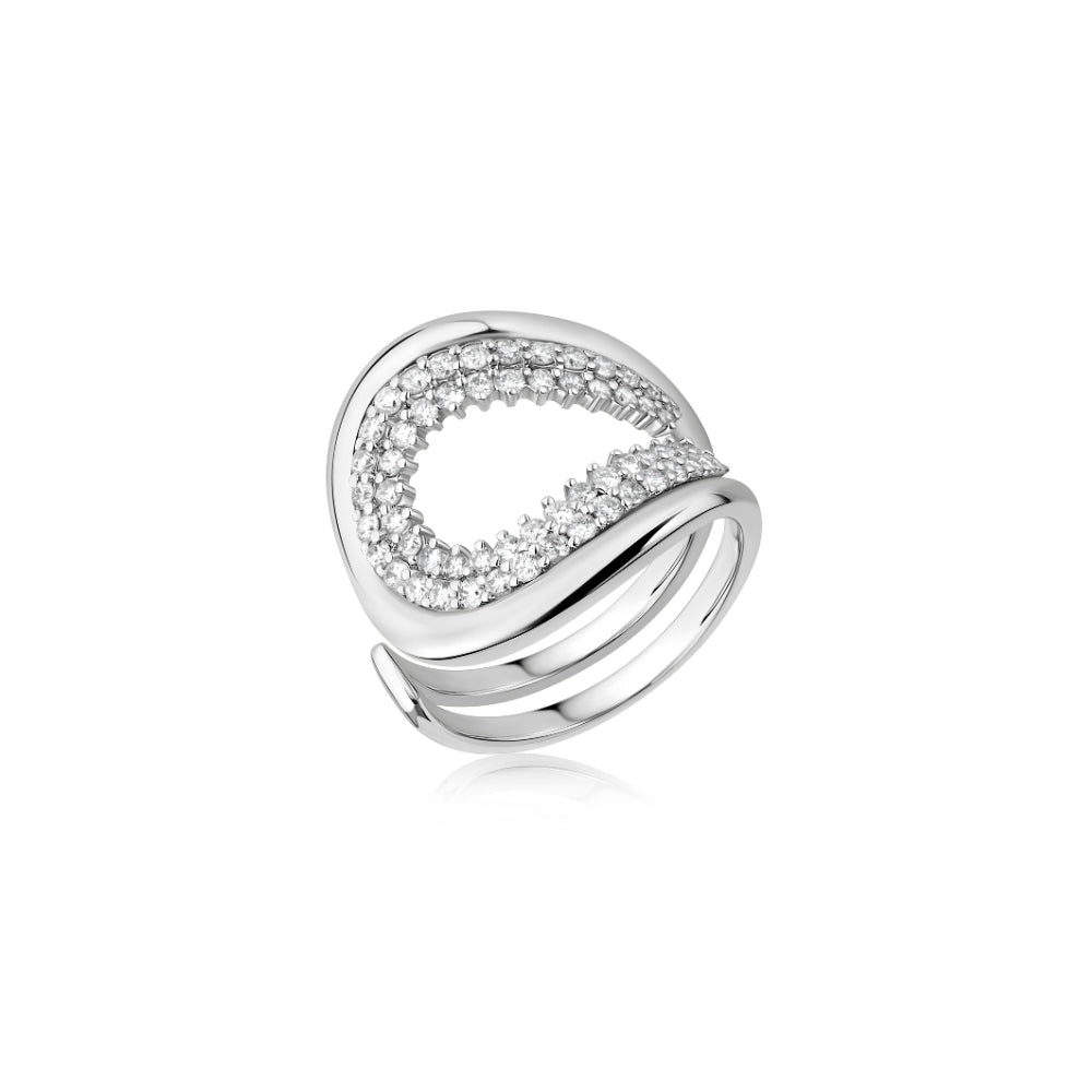 Serenity Diamond Wave Ring