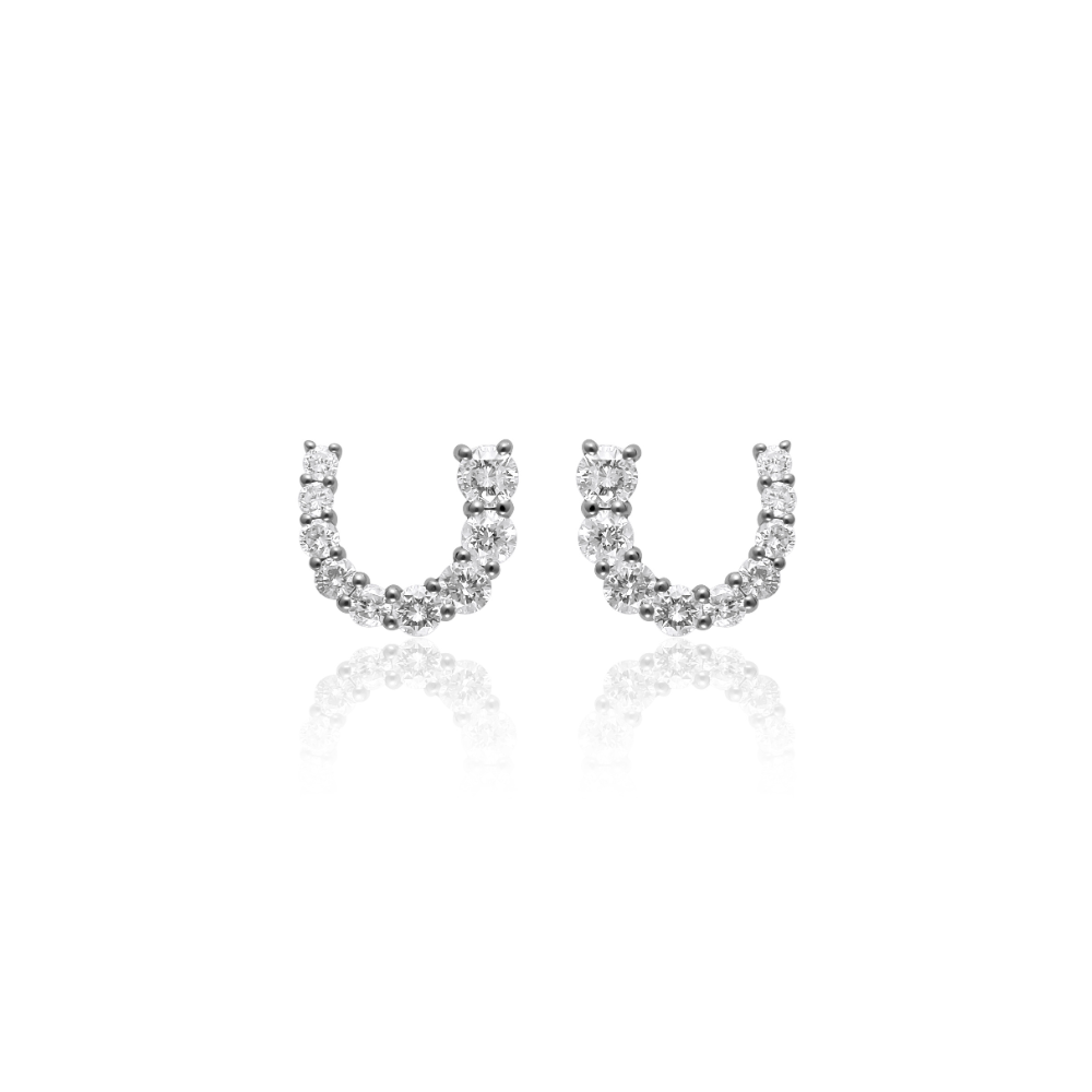 Horseshoe Diamond Earrings - Princess Jewelry Shop